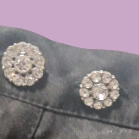 Rachel Zoe Womens Black Satin Long Sleeve Blouse With Rhinestone Buttons XSmall - Picture 3 of 8